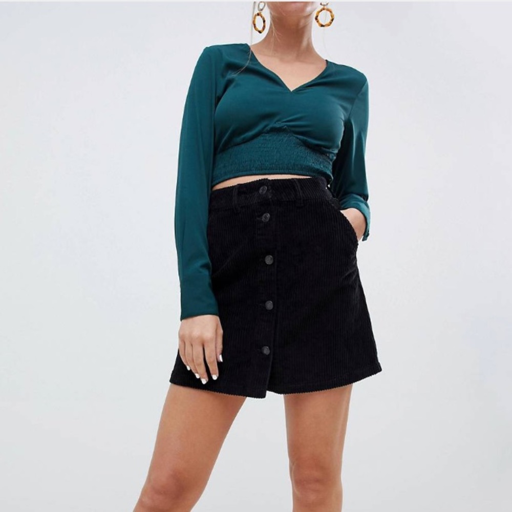 Vero Moda Button Through Corduroy Mini Skirt